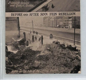 GB IRELAND Postcard EASTER RISING *Liffey Ruins* SINN FEIN REBELLION (1916) XT83 - Picture 1 of 10