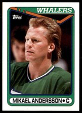 1990-91 Topps Hockey Card Mikael Andersson Rookie Hartford Whalers #35
