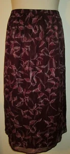 SILK LORE by Beth Terrell SKIRT L Cranberry SILK NEW Large NWT Pull On STUNNING - Picture 1 of 2