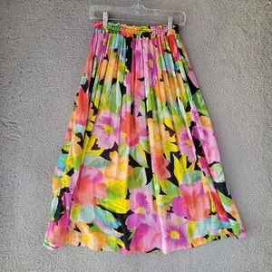 Express Blumen Midi Rock Damen Größe M fließend Boho romantisch tropisch Beachy - Bild 1 von 8