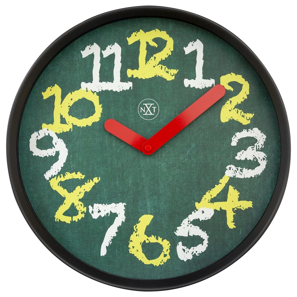 NeXtime Chalkboard Wall Clock 30cm Green - Image 1 of 1