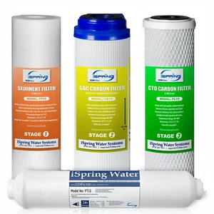 iSpring Filter Replacement for Standard Reverse Osmosis RO Filter Systems 4 Pack - Picture 1 of 1