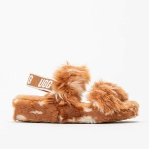 UGG Women's Oh Yeah Spots Slide Slipper Natural 1118165-NAT f - Picture 1 of 6