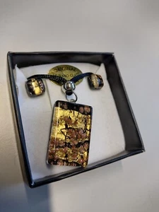 Murano Glas Anhänger + passende Ohrstecker Schmuck handgefertigt SELTEN - Bild 1 von 5