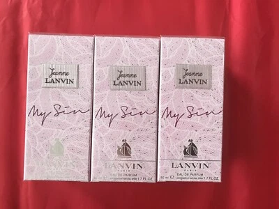 Lote de 3 Lanvin My Sin Edp 50ml 1,7 Fl Oz Novo Selado Raro Descontinuado - Imagem 1 de 3