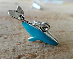 ¡Dije ballena color turquesa color azul turquesa de plata esterlina 3D 20x22 mm! - Imagen 1 de 4