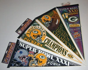 (4) 1996 Green Bay Packers Super Bowl XXXI pennants lot SB 31 Brett Favre Reggie - Picture 1 of 1