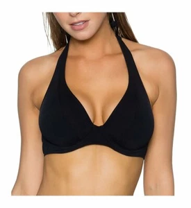 Sunsets BLACK Muse Halter Underwire Swim Top, US 40F/38G/36H - Picture 1 of 4