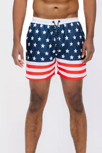 American Flag Summer Beach Board Shorts Print Surf Sport Swim Wear Trunks - Picture 1 of 59