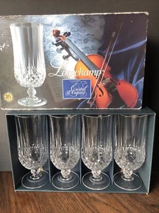 Cristal d'Arques Frankreich "LONGCHAMP" 11,75oz 4er Set Eistee Kelche in Box - Bild 1 von 7
