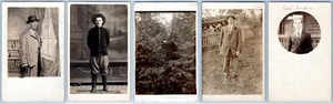 LOT/5 RPPC MEN EARLY 1900's HANDSOME DAPPER DUDES CONDITION VARIES POSTCARD #4 - Picture 1 of 7