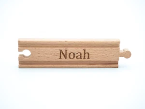 Personalised Birthday Gift for Noah a Wooden Train Track Engraved with His Name - Picture 1 of 5