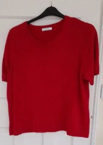 Ladies Red Short Sleeved Jumper Uk Plus Size 20 M&S - Picture 1 of 1