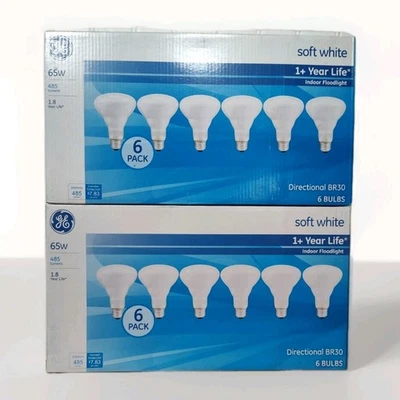  GE Soft White Floodlight Bulb 65W- 46115 (2 Packs Of 6 Bulbs Totaling 12 Bulbs) - Image 1 of 4