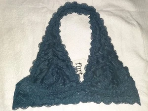 NWT Wishlist Womens Halter Bralette Lace Halter Bra Navy Blue Size L - Picture 1 of 3