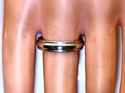 Bonita banda/anillo único de 5 mm de oro blanco de 14K para hombre, talla 10,5, 4,2 gramos Foto 1 de 4