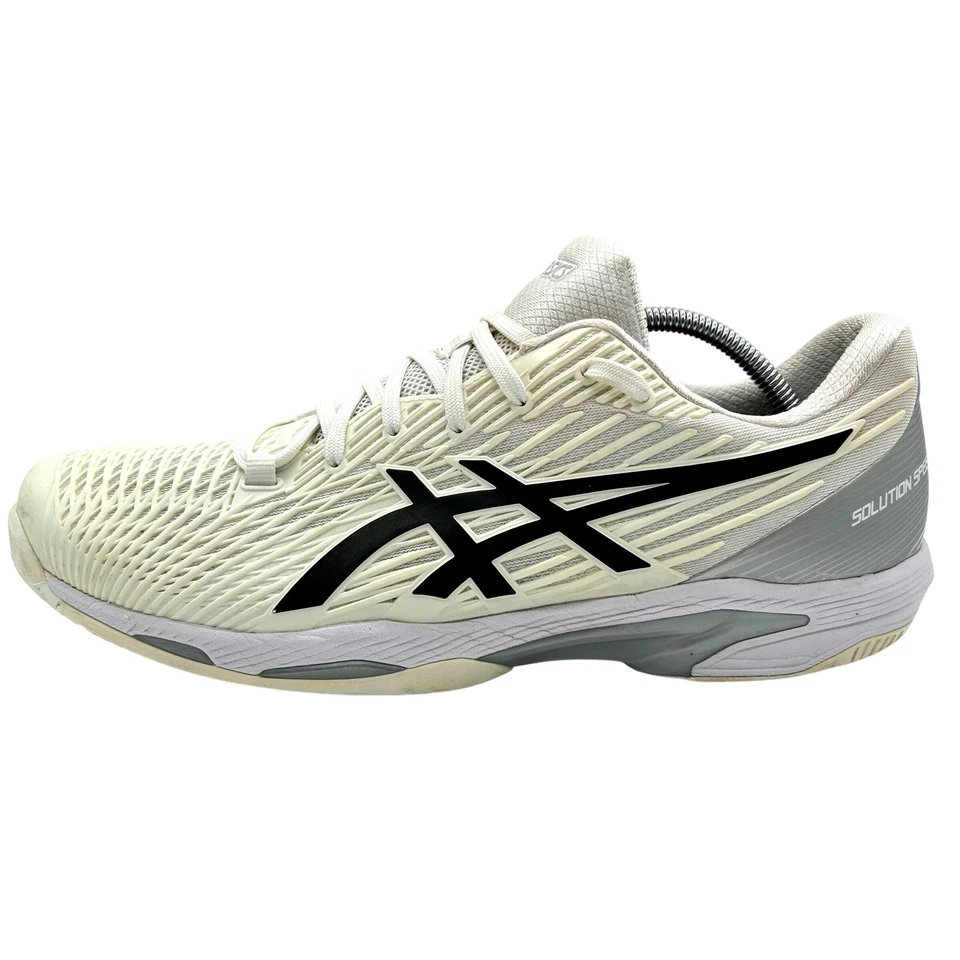 Tênis masculino ASICS Solution Speed FF 2 tamanho 12 preto creme 1041A182 - Imagem 1 de 4