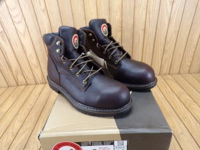 IRISH SETTER REDWING MEN'S LACE-UP SAFETY TOE WORK BOOTS DARK BROWN 83604 SZ 8EE - Image 1 of 4