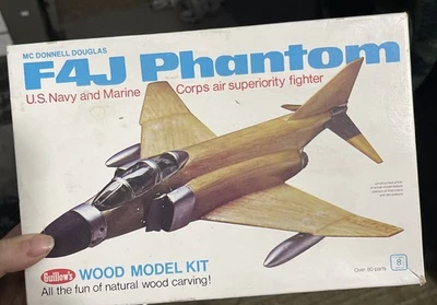 Guillows F4J Phantom Wood Model Kit 152 Opened Incomplete US Seller - Image 1 of 4