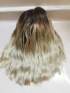 Bob Platinblond Echthaar Ombre Blond 12" Groß  - Bild 1 von 21