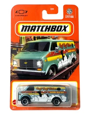 2024 Matchbox '75 Chevy Van azul MBX Metro 14/100 HVL93 - Imagem 1 de 4