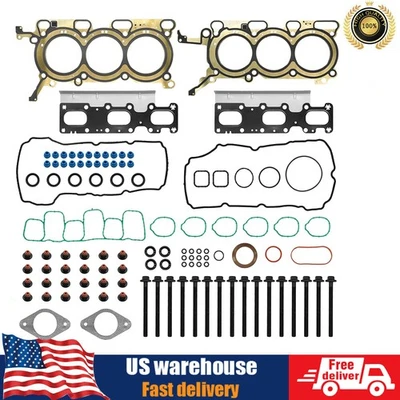 Head Gasket Set Head Bolts Fit 2011-2019 Ford Edge Explorer Flex Taurus 3.5L V6 - Image 1 of 4