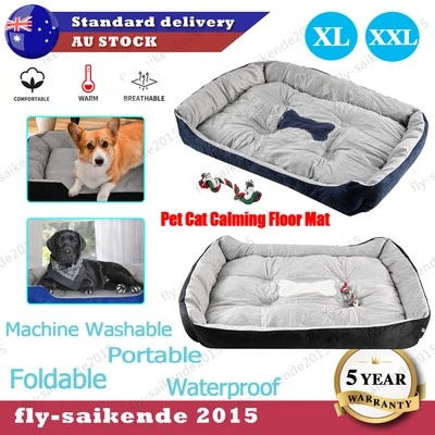 Puppy Dog Bed Pet Cat Calming Floor Mat Sleeping Comfy Cave Washable Extra Large - image 1 of 4