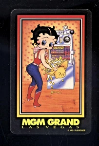 PLAYING CARD FAMOUS COMIC ACTRESS BETTY BOOP WINS MONEY POKER MACHINE MGM GRAND - Picture 1 of 1