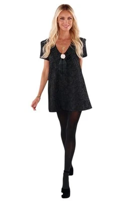 Show Me Your MUMU Vestido Jeannette Pequeño Negro Rosa Brocado Columpio Mini Fiesta Diversión Foto 1 de 4