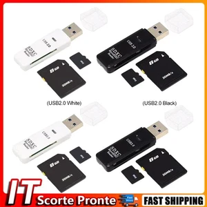 2 in 1 USB 3.0/2.0 Card Reader Micro SD TF Memory Card Adapter Reusable IT - Afbeelding 1 van 14