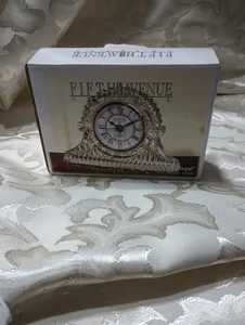 Fifth Avenue Crystal Regal 3 1/2" Mantle Clock - Picture 1 of 5