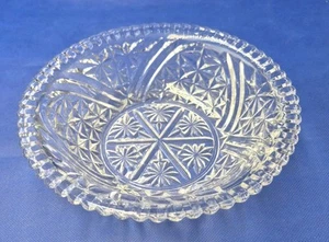 Cuenco vintage de 8" con estrellas y barras de vidrio transparente Anchor Hocking - Imagen 1 de 6