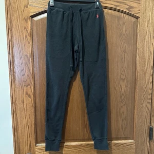 Polo Ralph Lauren Mens Black Waffle Knit Jogger Pants Lounge Small - Picture 1 of 5