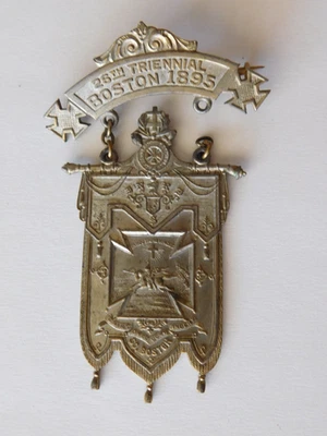 Prendedor medalla cruz caballero templario vintage 26ª trienal Boston 1895 LEER COMO ESTÁ Foto 1 de 4