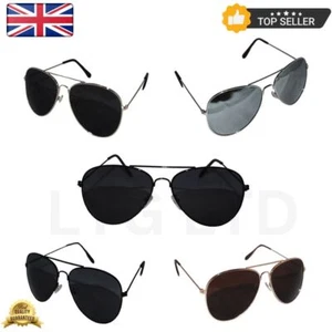 Gafas de sol clásicas con marco de metal para hombre y mujer vintage retro espejadas negras - Imagen 1 de 5