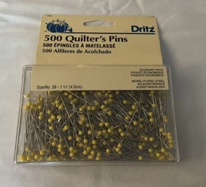 NUEVO DRITZ 500 Punta Amarilla Acolchadores Pin con Estuche Seing Tela Artesanía - Imagen 1 de 1