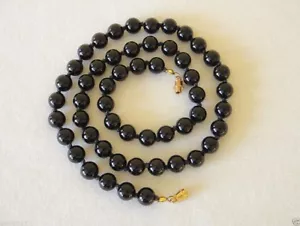 Collar De Ónix Negro De 20" Con Perlas De 8 Mm Cadena Blackonyx - Imagen 1 de 3