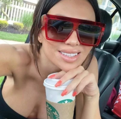 Gafas de sol de gran tamaño para mujer dama parte superior plana grandes enormes AUDACES gafas SOMBREADAS @ Foto 1 de 4