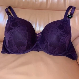 NWT Torrid curve burgundy laced wire free lightly lined everyday bra 42DD - Picture 1 of 17