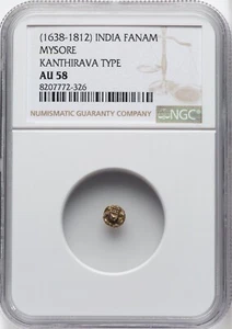 Indien Mysore Fanam (1638-1812) Kanthirava Typ NGC AU 58 - Bild 1 von 2