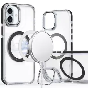Custodia per iPhone 16 Plus 6,7 pollici supporto obiettivo fotocamera cerchio magnetico + vetro temperato - Foto 1 di 32