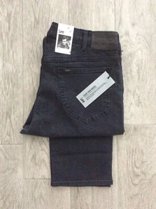 MENS LEE RIDER SLIM TAPERED FIT JEAN DARK INK BLUE DENIM ZIP FLY W36 - L32 - Picture 1 of 2