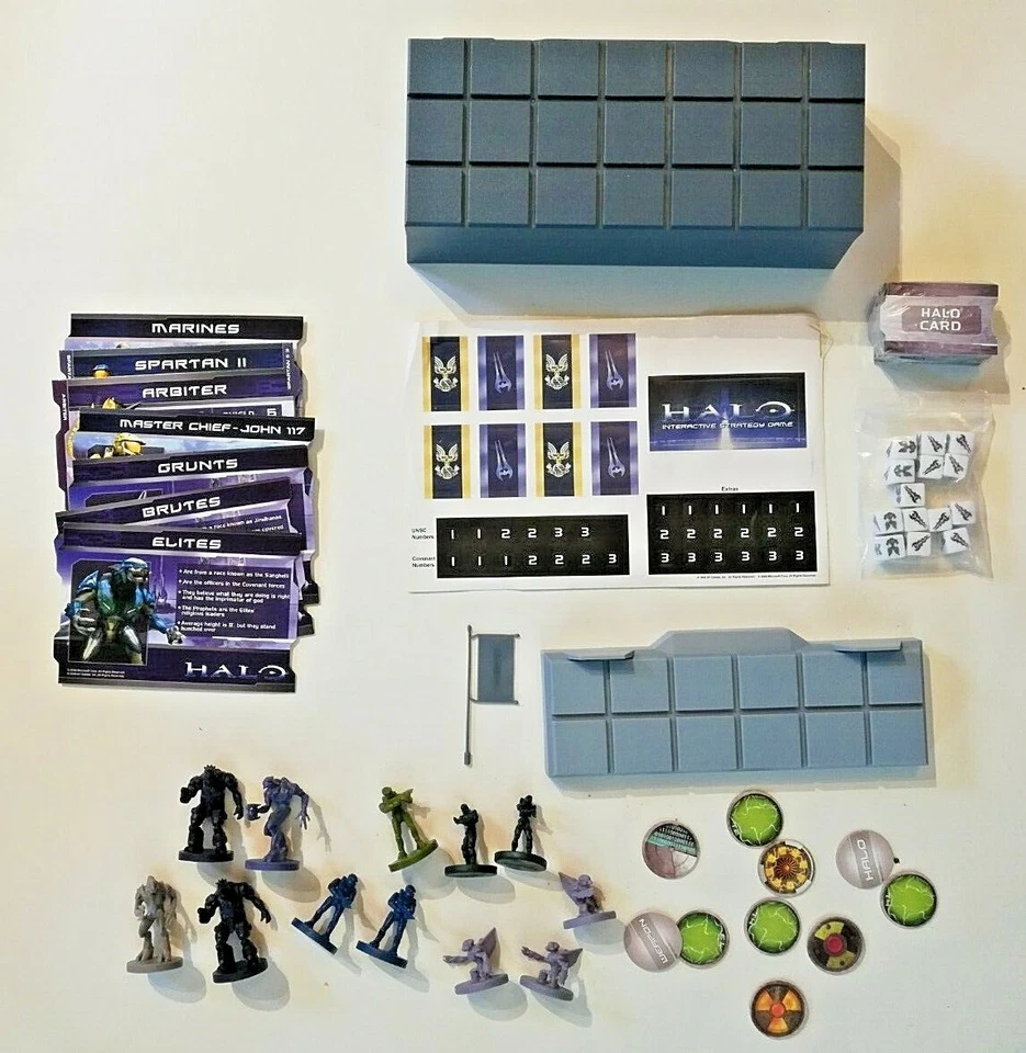 Halo Interactive Strategy Board Game Authentic Replacement Parts Lot & Stickers  - Image 1 of 4