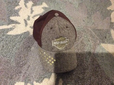 Harley Davidson Women's OS Wool Blend Brown Hat Cap Tweed Glitter Sparkle - Image 1 of 3