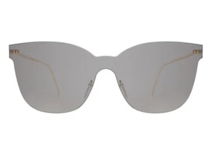 NEW - ILLESTEVA 'PIAZZA MASK' Silver/Gold-Tone C1 CAT-EYE MIRRORED SUNGLASSES - Picture 1 of 2