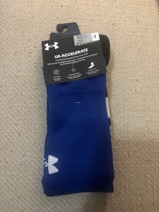 NWT Under Armour Socks UA Blue Accelerate Baseball Soccer Football L 8.5-13 #12 - Picture 1 of 6