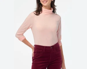 J CREW FACTORY GEWEBE ROLLKRAGENPULLOVER GRÖSSE MEDIUM FRÜHLING ROUGE NEU MIT ETIKETT - Bild 1 von 3