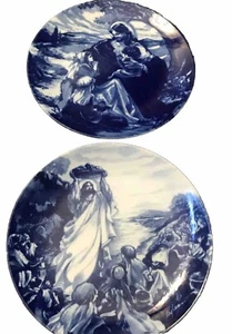 Avon 1992 & 1993 The Holy Kobaltblau Sammlerplatten 2er Set Jesus Christus - Bild 1 von 8