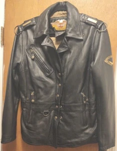Harley-Davidson Damen Schwarz 100% Leder Reißverschluss Druckknopf vorne Gefüttert Jacke Größe Small - Bild 1 von 21