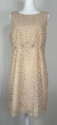 J. Vestido Crew Champagne de encaje sin mangas con capas talla 10 Foto 1 de 4